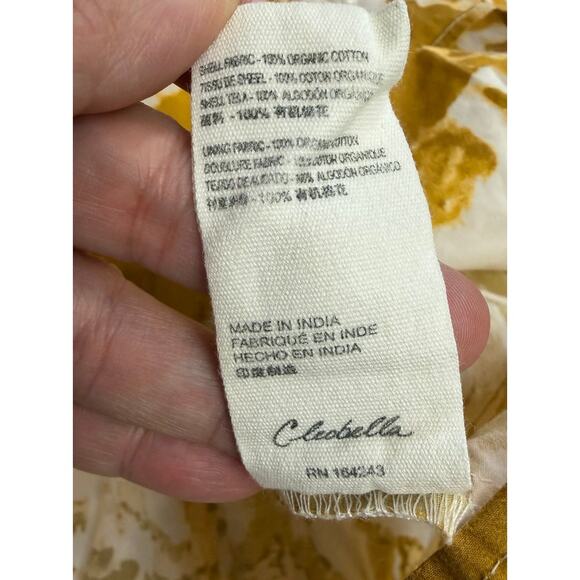 Cleobella Midi Dress Shae Ruffle Tiered 100% Cotton Yellow Print - Picture 10 of 11